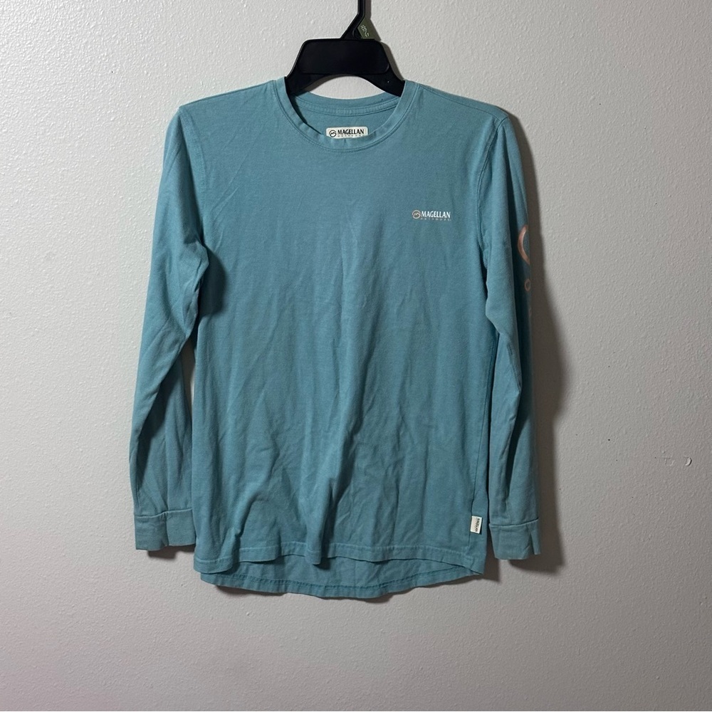 Magellan Outdoors Women Blue/Green Long Sleeve Boyfriend Fit Shirt size XS.